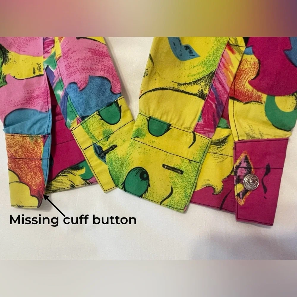 🎈HP🎈90’s Versace Jeans Couture Marilyn Monroe & Betty Boop Pop Art Top Small - Picture 10 of 12